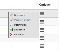 Benutzer Passwort ändern