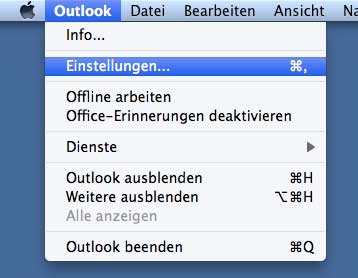 Outlook für Mac 2011 - Einstellungen