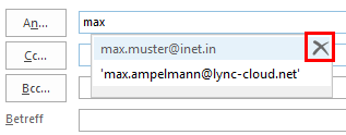 Outlook clear autocomplete list