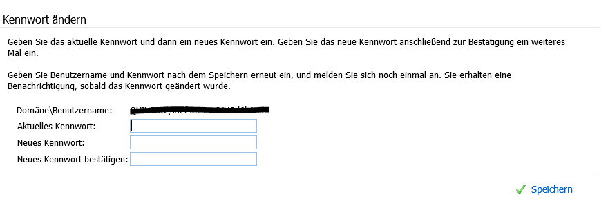 Hosted Exchange - OWA Kennwort Änderungsformular
