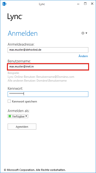 Abweichende Lync SIP-Adresse zur eigentlichen E-Mail Adresse konfigurieren.