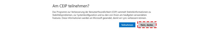 Lync App - Am CEIP teilnehmen?