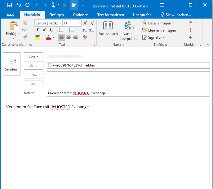 Hosted Exchange Fax versenden