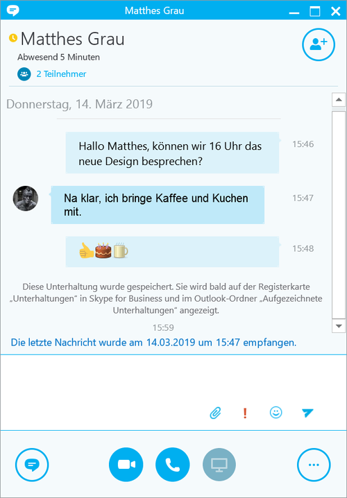 Chatten in Skype for Business