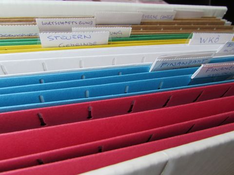Akten alphabetisch geordnet