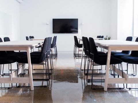 Conference room with a monitor for presentations