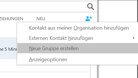 Neue Gruppe in Skype for Business erstellen