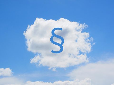 Wolke mit Paragraphenzeichen in der Mitte