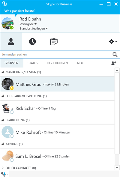 Skype for Business Anwendung