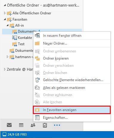 Outlok 2013 öffentlichen Ordner zu Favoriten hinzufügen Bild 2