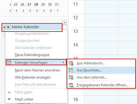 Outlook 2013 Kalender hinzufügen