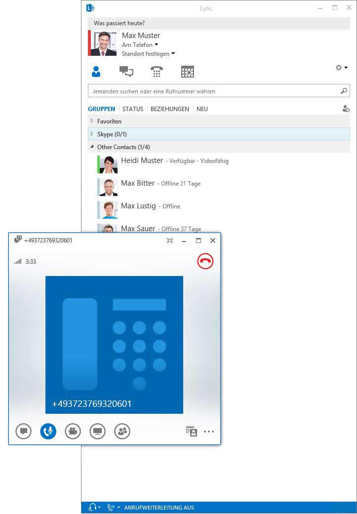 Lync Rückfrage zu bestehenden Anruf bei anderen Mitarbeiter durchführen