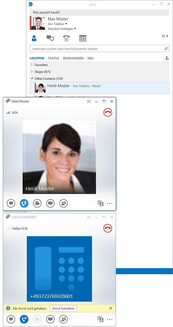 Lync Rückfrage zu bestehenden Anruf bei anderen Mitarbeiter 