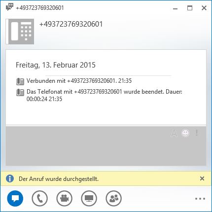 Lync Anruf wurde durchgestellt