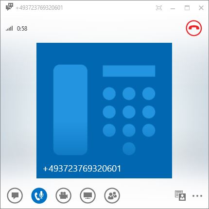 Lync aktiver Anruf
