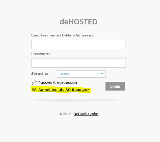 deHOSTED Control Panel