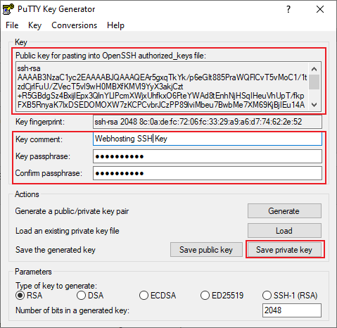 PuttyKeyGen GenerateKey