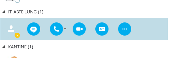 Präsenzstatus von Skype for Business in der Taskleiste
